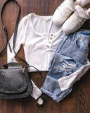 Purple Women's Long Sleeve Shirts Casual Fall Henley Top Button Down Blouses Basic Ribbed Knit T Shirts - Kissfix | Women's Tops and Blouses