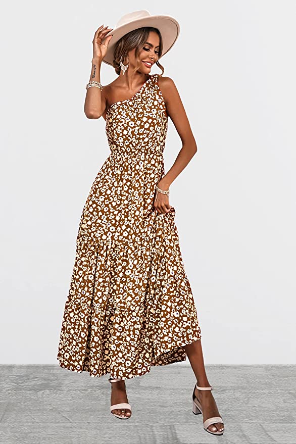 Yellow Women's Summer Floral Maxi Dresses - Prettygarden | Women's Formal Dresses