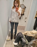 White Womens Slim-Fit Long Sleeve Stretchy Button Down Collar Office Formal Casual Shirt Blouse - EZEN | Women's Tops and Blouses