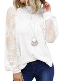 White Women’s Long Sleeve Tops Lace Casual Loose Blouses T Shirts - MIHOLL | Women's Tops and Blouses