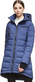 Blue Ladies Hooded Down Jacket Mid-Length Outwear Coat - Orolay | Women's Coat & Jacket