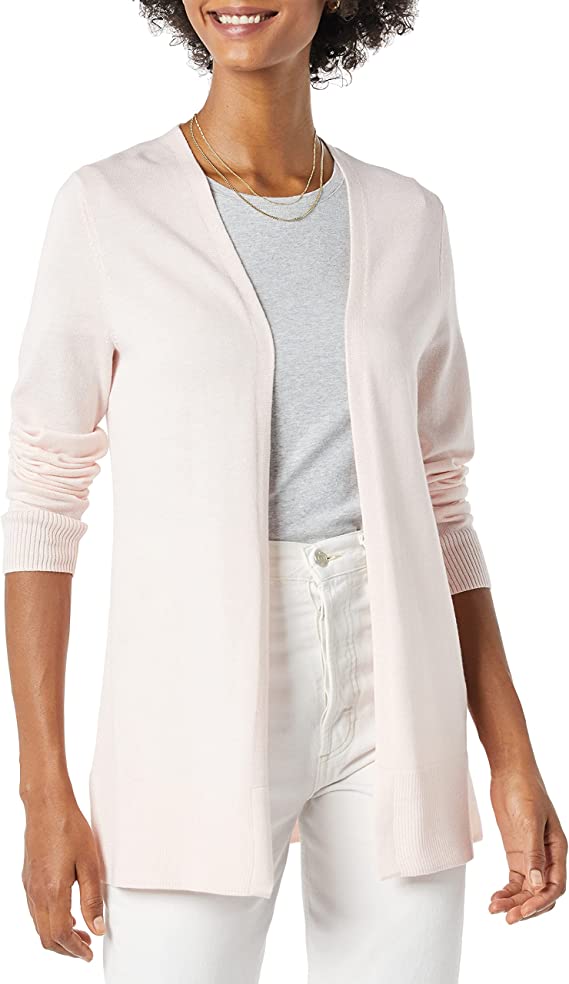Pale Pink Women s Lightweight Open Front Cardigan Sweater Available i Original Brand