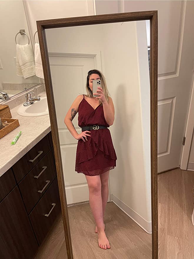 Wine Womens V-Neck Spaghetti Strap Bowknot Backless Sleeveless Lace Mini Swing Skater Dress - Ecowish | Women's Casual Dresses