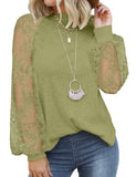 Green Women’s Long Sleeve Tops Lace Casual Loose Blouses T Shirts - MIHOLL | Women's Tops and Blouses