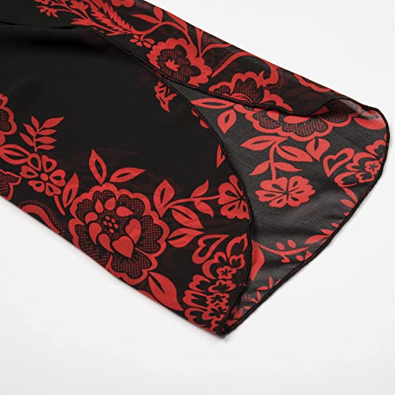 Black With Yellow Flower 88 Loose Chiffon Dress Elegant Wedding Guest Dress for Party Dresses Casual Summer - GRACE KARIN | Women's Cocktail Dresses