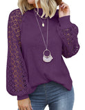 Purple Lace Women’s Long Sleeve Tops Casual Loose Blouses T Shirts - MIHOLL | Women's Tops and Blouses