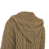 Army Green Womens Casual Long Sleeve Open Cardigan Warm Hooded Outwear Coat Cable Knit Long Cardigan Sweaters with Pockets - NIUBIA | Women's Cardigan