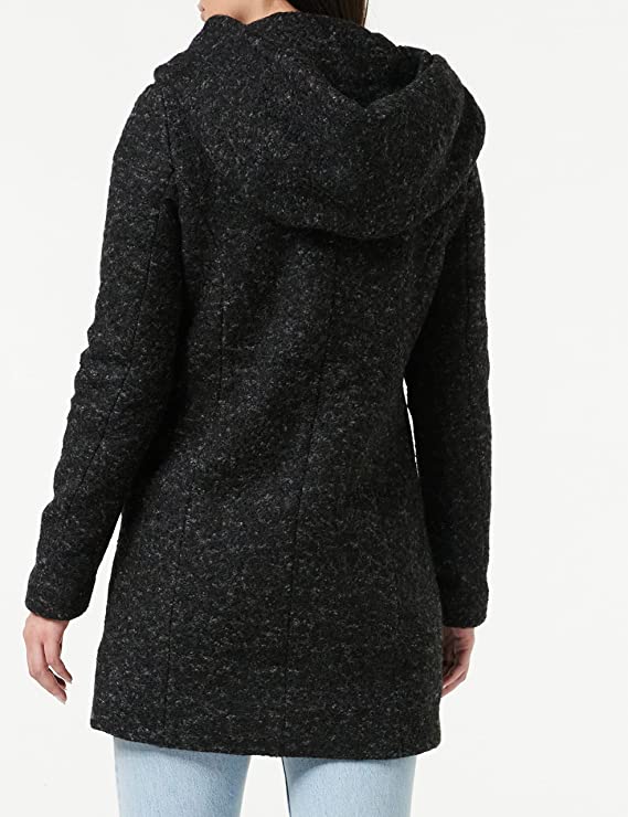 Black Melange Ladies Onlsedona Boucle Wool Coat OTW Noos - ONLY | Women's Coat & Jacket