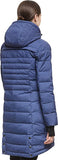 Blue Ladies Hooded Down Jacket Mid-Length Outwear Coat - Orolay | Women's Coat & Jacket