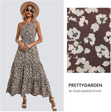Black Women's Summer Floral Maxi Dresses - Prettygarden | Women's Formal Dresses
