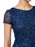 Black Women's Short-Sleeve All Over Sequin Gown - Adrianna Papell | Women's Formal Dresses