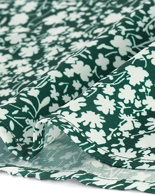 Brown Mock Neck Long Sleeve Tie Waist Flare Floral Midi Dress - Allegra K | Women's Casual Dresses