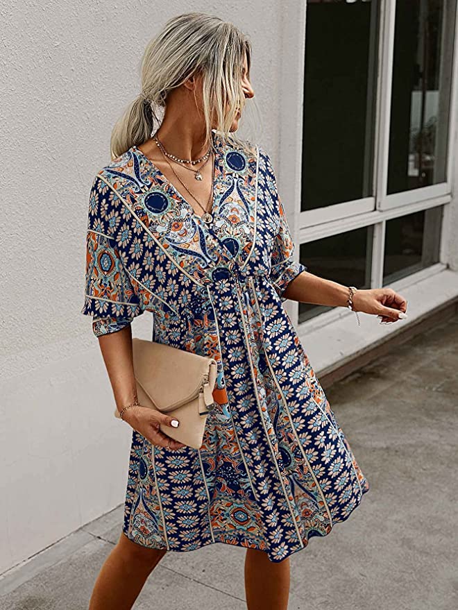 Romwe blue dress discount