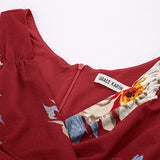 Blue Green 1950s Retro Fancy Cocktail Dress V-Neck Sleeveless A-Line Party Swing Dress - GRACE KARIN | Women's Cocktail Dresses