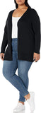 Black Women's Lightweight Open-Front Cardigan Sweater (Available in Plus Size) - AE Store | Women's Cardigan