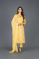 Bareeze Elegance Flower Bnl795 Yellow Collection 2021