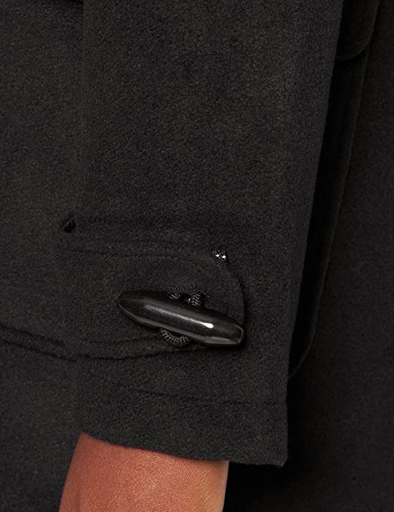 Black Ladies Duffle Wool Coat - MERAKI | Women's Coat & Jacket