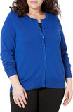 Bright Blue Women's Lightweight Crewneck Cardigan Sweater (Available in Plus Size) - AE Store | Women's Cardigan