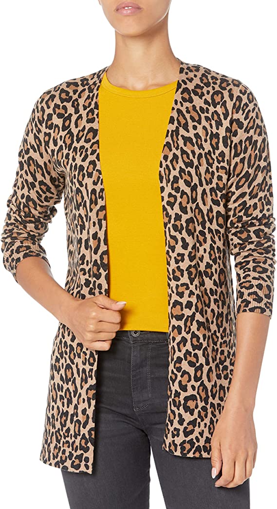 Camel Heather Animal Women's Lightweight Open-Front Cardigan Sweater (Available in Plus Size) - AE Store | Women's Cardigan
