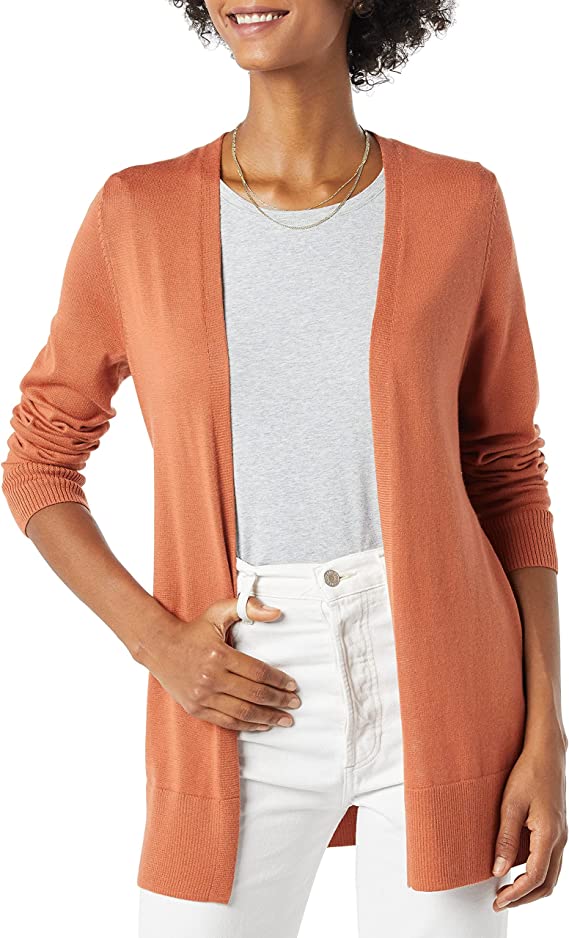 Caramel Women's Lightweight Open-Front Cardigan Sweater (Available in Plus Size) - AE Store | Women's Cardigan