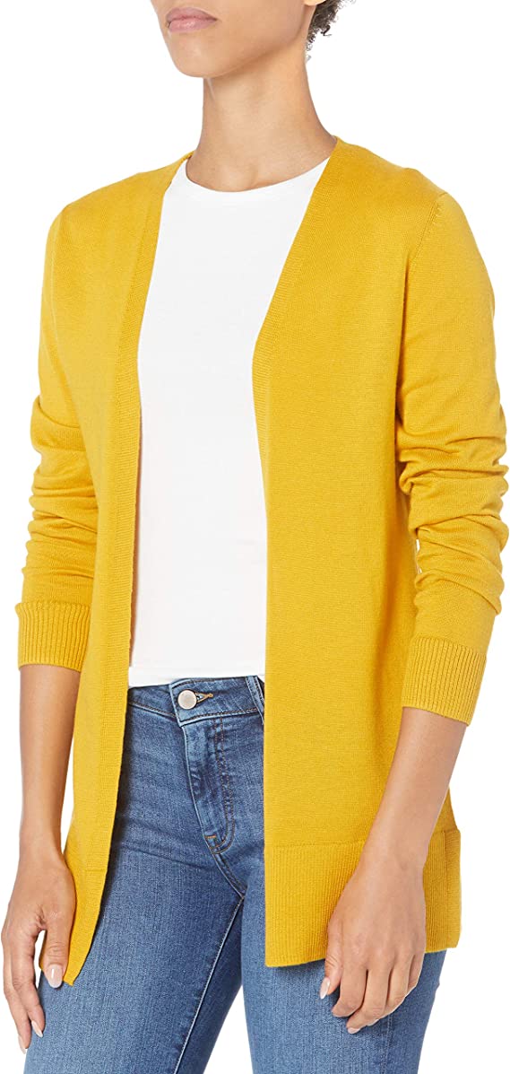 Gold Women s Lightweight Open Front Cardigan Sweater Available in Plu Original Brand
