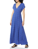 Blue Flowers Women's Surplice Maxi Dress Available in Plus Size - AE Store | Women's Casual Dresses