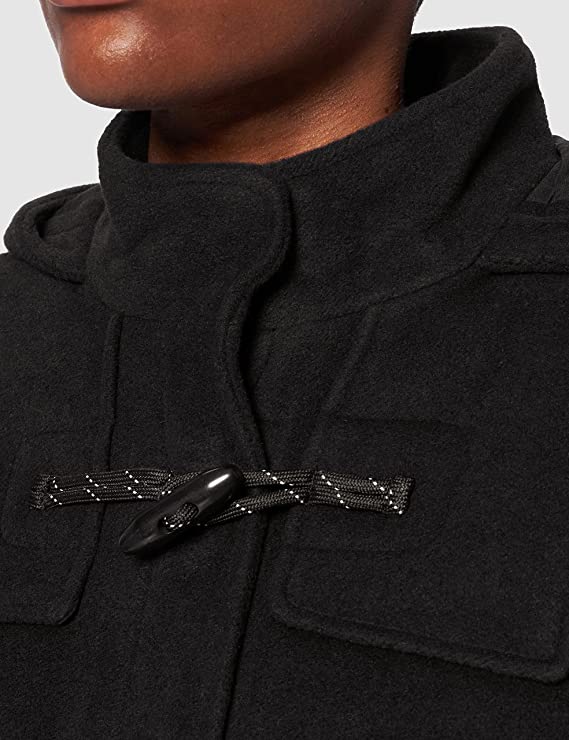 Black Ladies Duffle Wool Coat - MERAKI | Women's Coat & Jacket