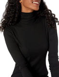 Black Women's Long Sleeve Turtleneck Ribbed Maxi Dress - Wild Meadow | Women's Casual Dresses
