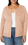 Camel Women's Lightweight Crewneck Cardigan Sweater (Available in Plus Size) - AE Store | Women's Cardigan