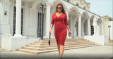 Women's Plus Size Sexy Bodycon Party Dress Long Sleeve Midi Club Dresses