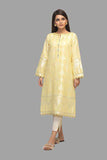 Yellow-jacquard-kurti Bonanza Satrangi Summer Volume 2 2021