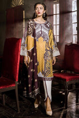 Cross Stitch Sunset Boulevard Khaddar Linen Collection Autumn Blaze 2019