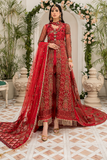 D-02  Crimson Red Maryams  Chiffon Vol 23 