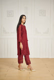 Dhanak DA 1599 Maroon Embroidered Kurta Eid Edits 2022 Online Shopping