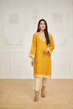 Dhanak DA 1602 Mustard Embroidered Kurta Eid Edits 2022 Online Shopping