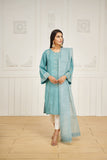 Dhanak DA 2033 C Green Embroidered Kurta With Dupatta Eid Edits 2022 Online Shopping