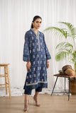 Dhanak DC-0432 Blue Embroidered Kurta Casual Cotton Prets 2022 Online Shopping