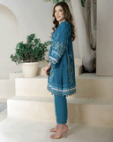 Dhanak DC-2273 Turquoise Blue Soie Luxury Silk Tunics Online Shopping
