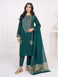 Lime Light 3 Piece Raw Silk Suit-Embroidered Winter Collection Online Shopping