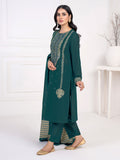 Lime Light 3 Piece Raw Silk Suit-Embroidered Winter Collection Online Shopping