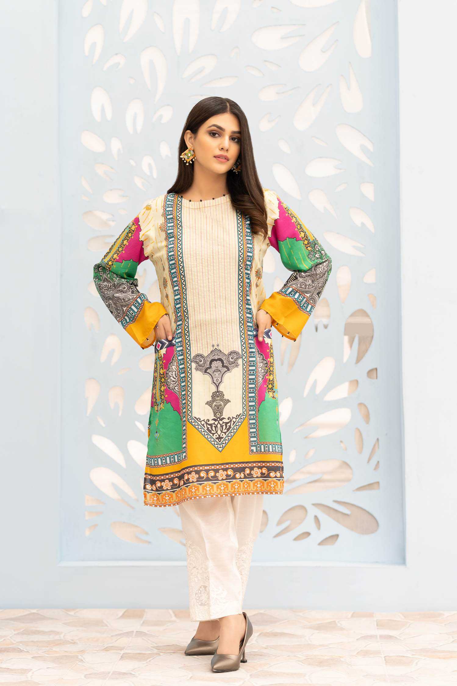 Adans Libas Coven Digital Printed Stitched Lawn Kurti 2,021