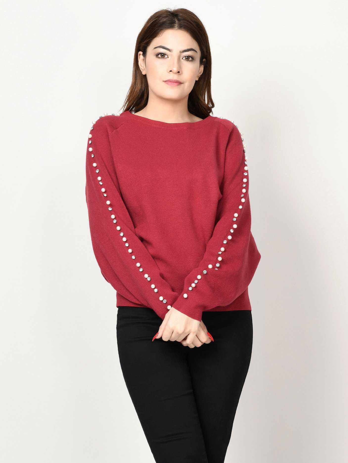 Limelight Diamante Embellished Sweater SWT98-FRE-RED 2019 | Limelight Sale 2020