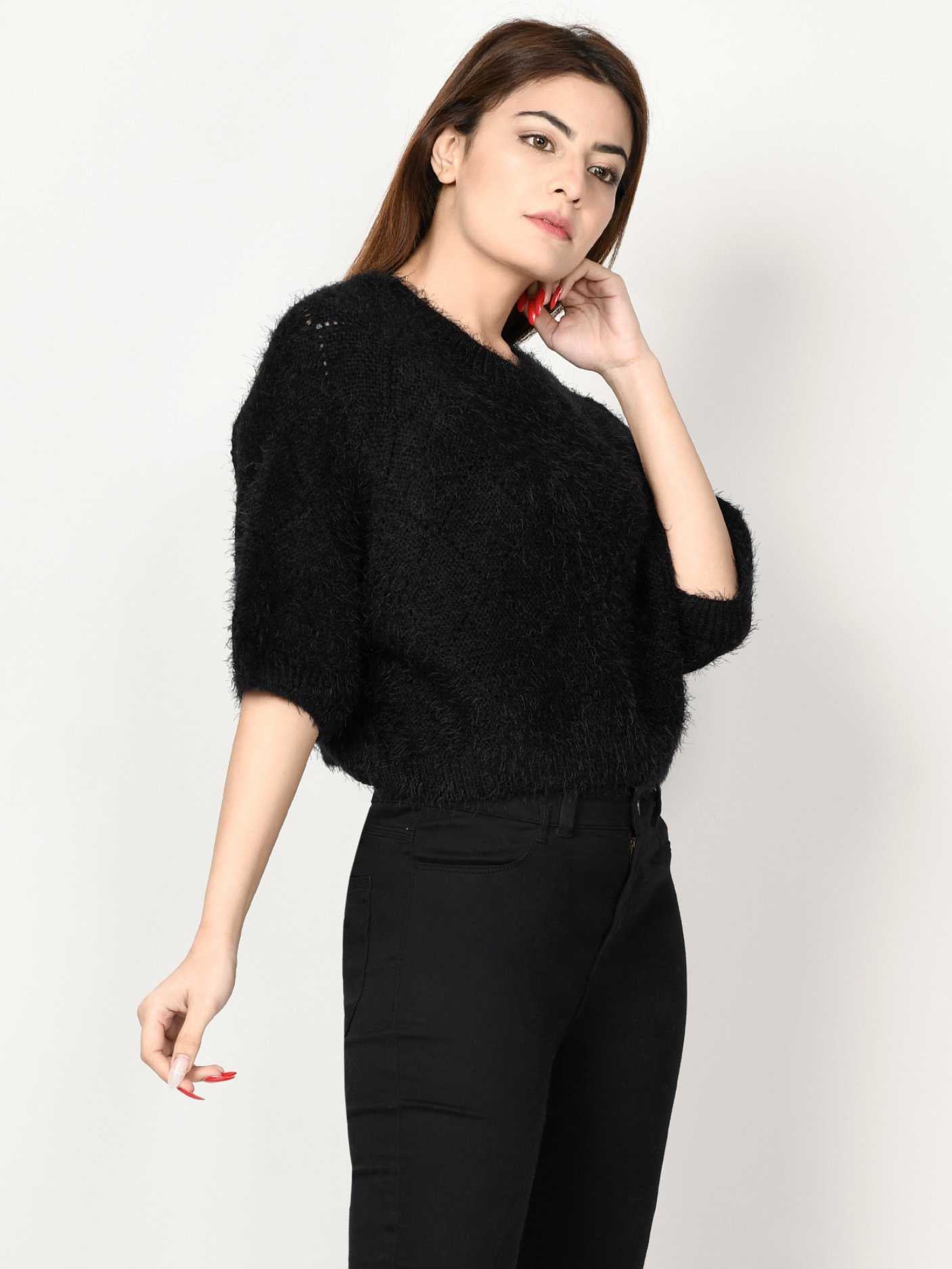 Limelight Pullover Short Sweater SW002-FRE-BLK 2019 | Limelight Sale 2020