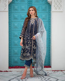 Dhanak DU-3165 Navy Blue Maheer  Wedding Festive Collection Online Shopping