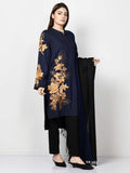 Limelight Embroidered Winter Cotton Suit P3398-BLU 2019 | Limelight Sale 2020