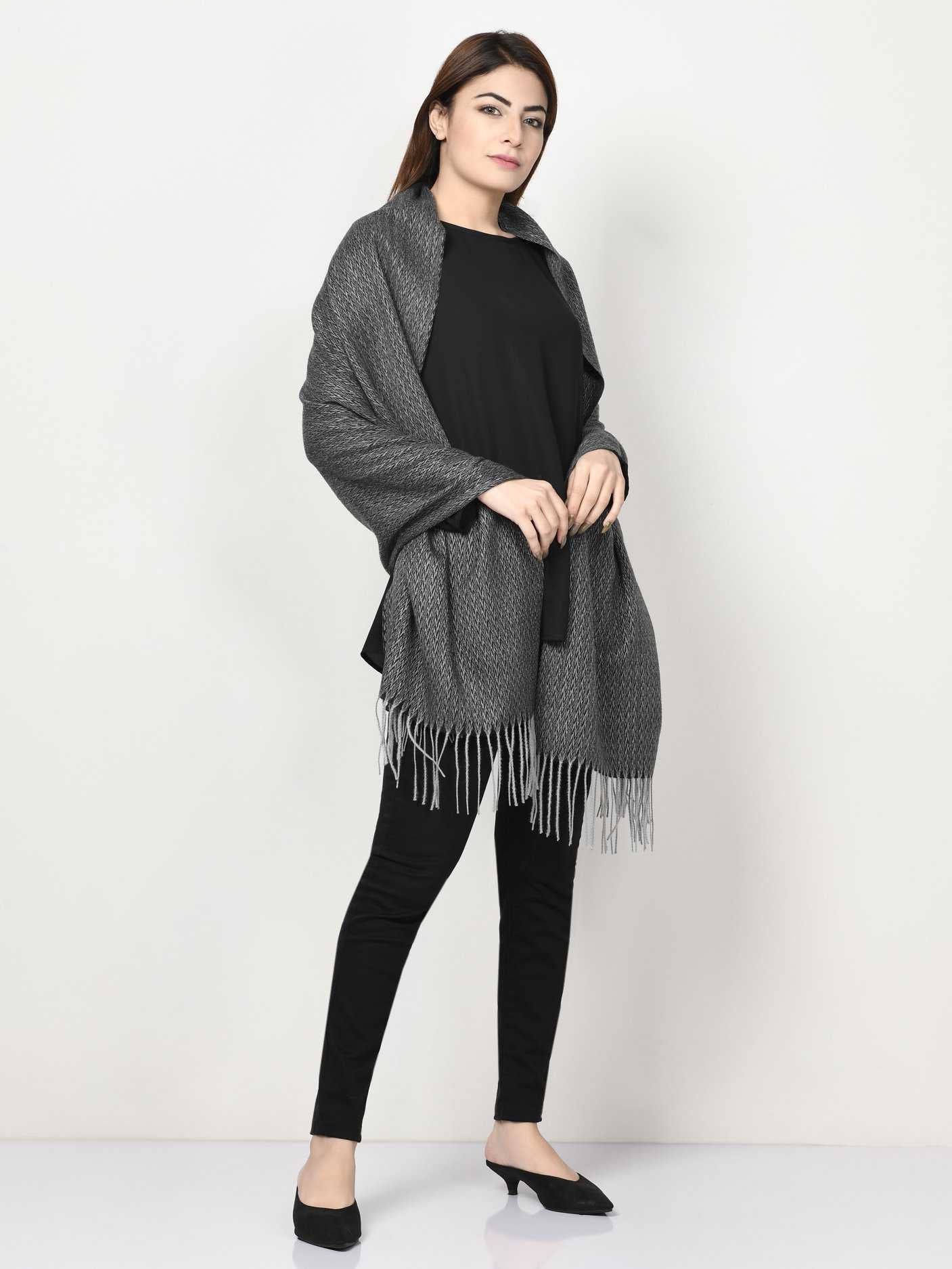 Limelight Zig Zag Patterned Shawl SHW43-FRE-DGY 2019 | Limelight Sale 2020