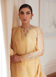 Farah Talib Aziz Cyrilla Pale Yellow Embroidered Raw Silk Shirt With Draped Dupatta Online Shopping