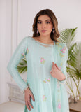 Farah Talib Aziz Elyssia Mint Embroidered Raw Silk Kalidar With Dupatta Online Shopping