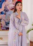 Farah Talib Aziz Odette Silver Grey Embroidered Raw Silk Kalidar With Dupatta Online Shopping