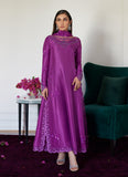 Farah Talib Aziz Tierra Muted Magenta Embroidered Raw Silk Kalidar With Dupatta Online Shopping